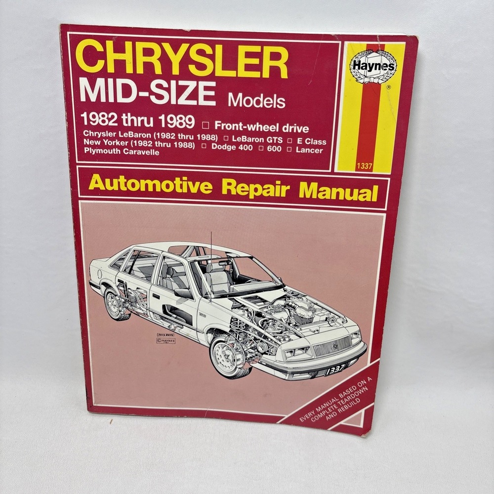 Haynes Chrysler Mid Size 1982-1995 Repair Manual LeBaron New Yorker Dodge 400